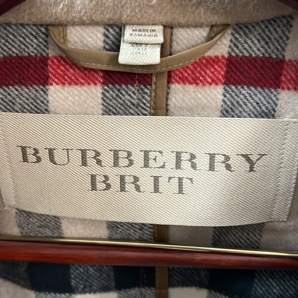 EUC Burberry Brit wool longer coat with hood size 2 - Picture 3 of 9